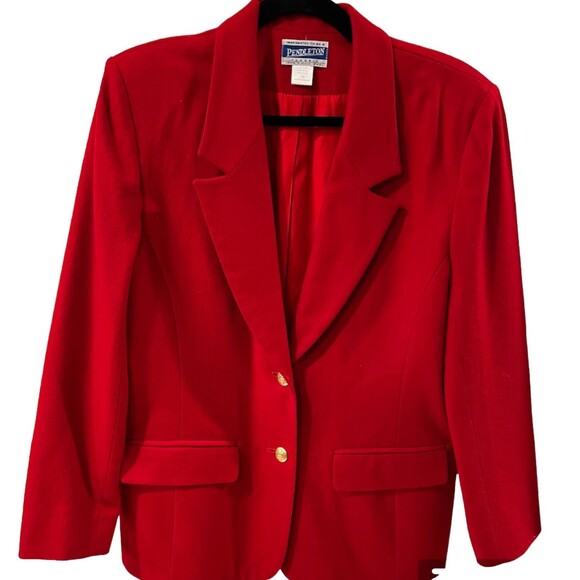 Pendleton Blazer Womens 10 Knockabouts Red Jacket Virgin Wool Preppy Vintage USA - Picture 1 of 8
